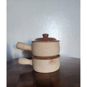 Red Wing Provincial Ware Set Of 2 Terra Cotta Clay Soup Bowls, Never Used